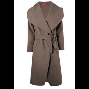 BOOHOO Kate Belted Shawl Collar Coat NWT